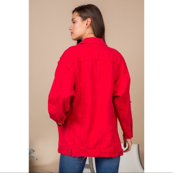 🆕5⭐️Distressed Oversized Denim Jacket - Picture 6 of 7